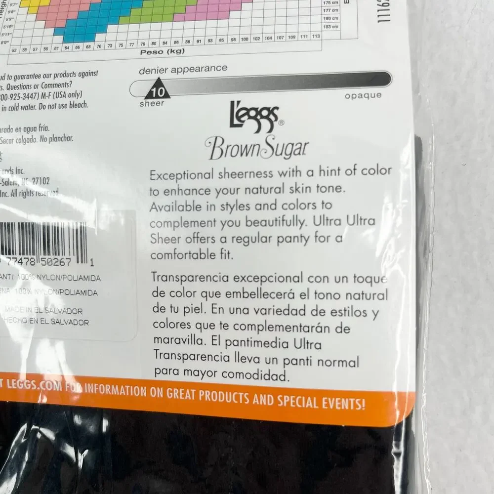 Lot of 2 L'eggs Brown Sugar Ultra Sheer Pantyhose M/T Jet Black Sandalfoot New